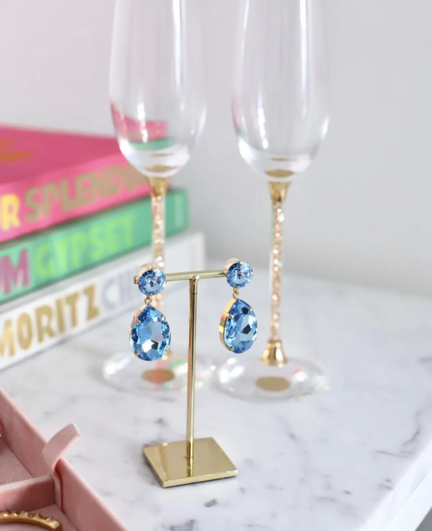 Perfect Drop Earrin Gold - Aquamarine  - Image 3