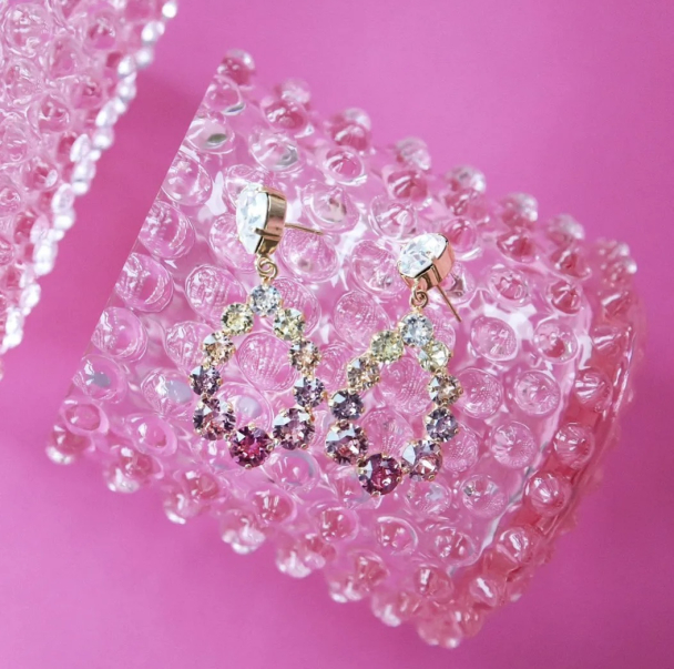 Delia Earring Gold - Pastel Rainbow Combo - Image 2