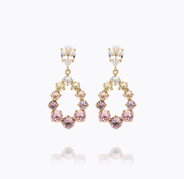 Delia Earring Gold - Pastel Rainbow Combo - Image 1
