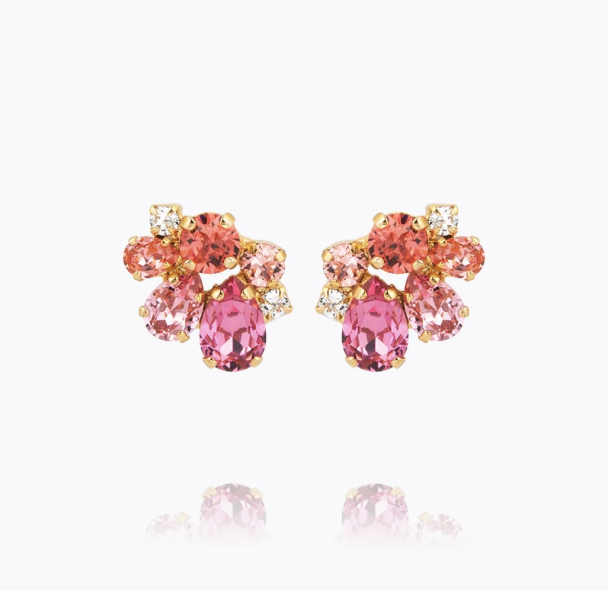 Katie Earrings Gold - Coral Combo - Image 1