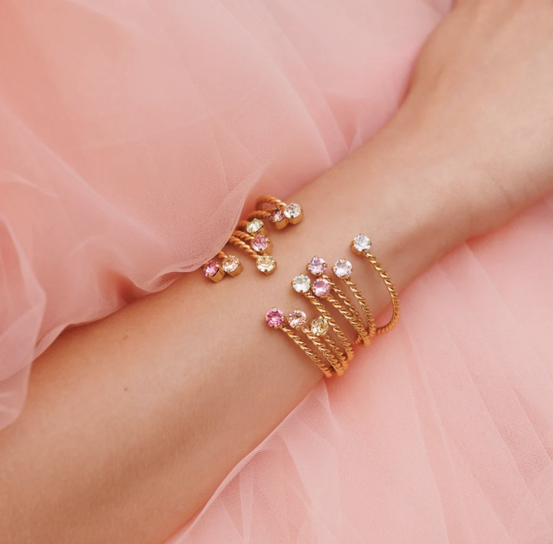 Mini Twisted Bracelet Gold - Light Rose  - Image 2
