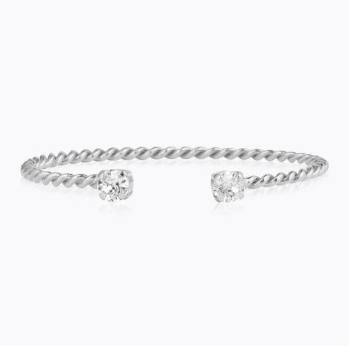Mini Twisted Bracelet Rhodium - Crystal