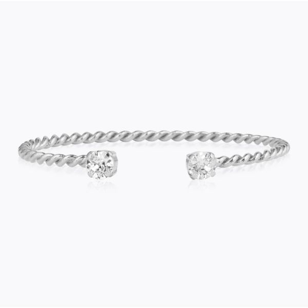 Mini Twisted Bracelet Rhodium - Crystal