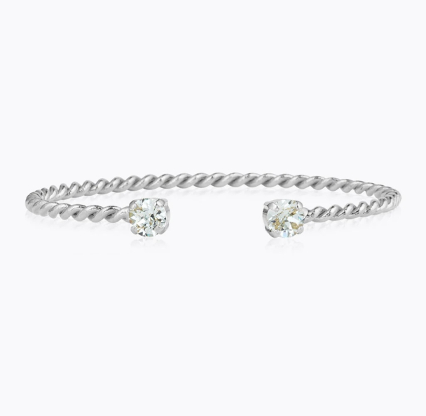 Mini Twisted Bracelet Rhodium - Light Azore 