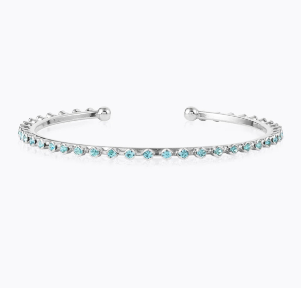Miro Bangle Rhodium - Light Turquoise  - Image 1