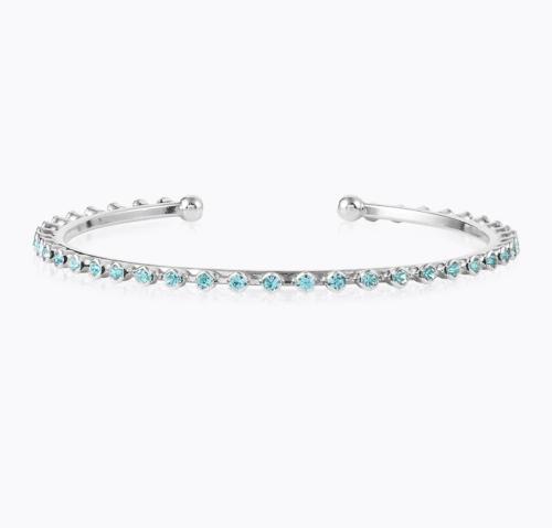 Miro Bangle Rhodium - Light Turquoise 