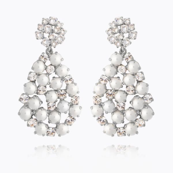All Of Me Earring - Rhodium Pearl/Crystal 
