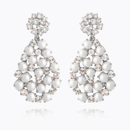 All Of Me Earring - Rhodium Pearl/Crystal 