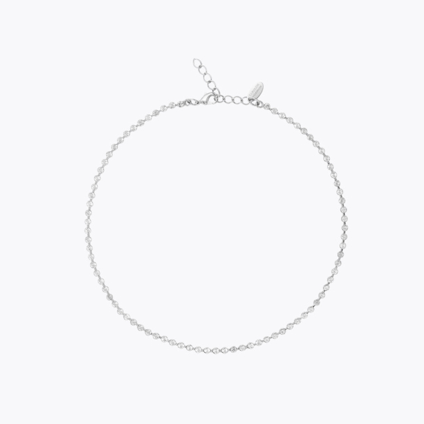 Siri Necklace - Rhodium/Crystal