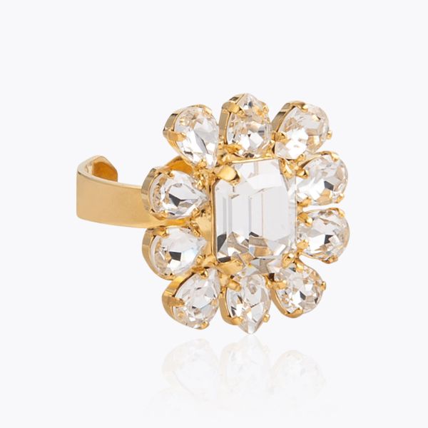Peony Ring Gold/Crystal
