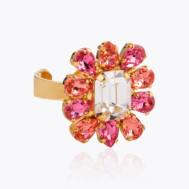 Peony Ring Gold/Coral