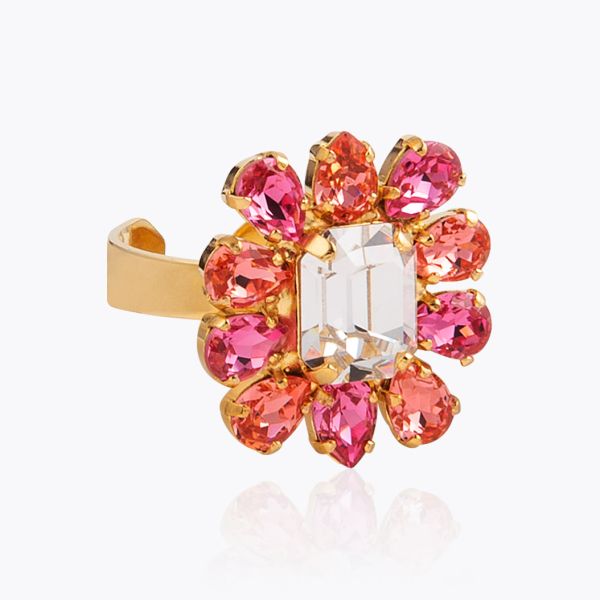 Peony Ring Gold/Coral