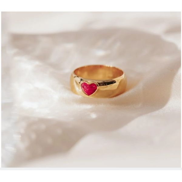 La la Love Chunky ring Gold pink Quartz