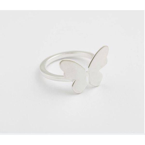 Butterfly Love Ring Silver One size