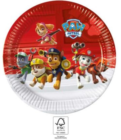 Papptallerken PAW PATROL 23cm 8 stk