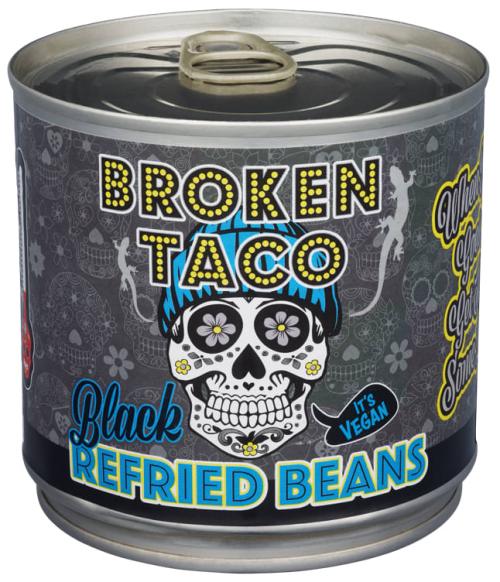 Refried Beans Black 400g Broken Taco