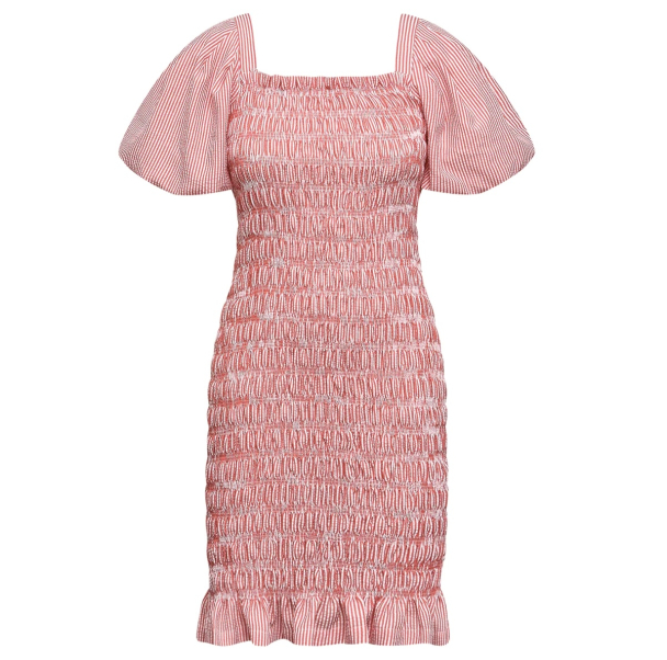Rikko Stripe Dress - Red - Image 1