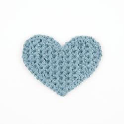 Tekstilmerke - Hjerte blått