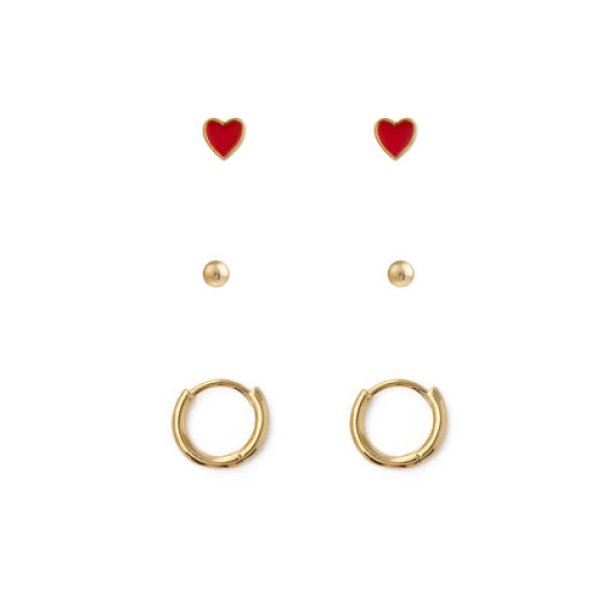 ORELIA Enamel Heart Ear Party - Image 1