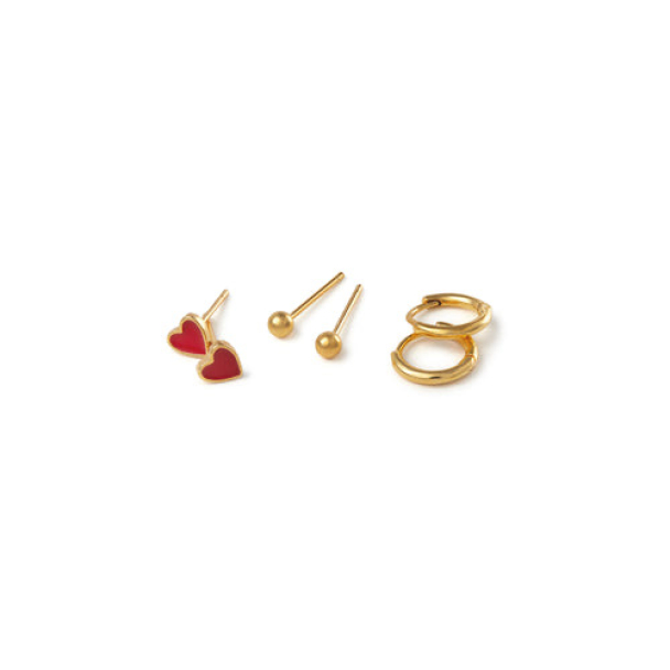 ORELIA Enamel Heart Ear Party - Image 2