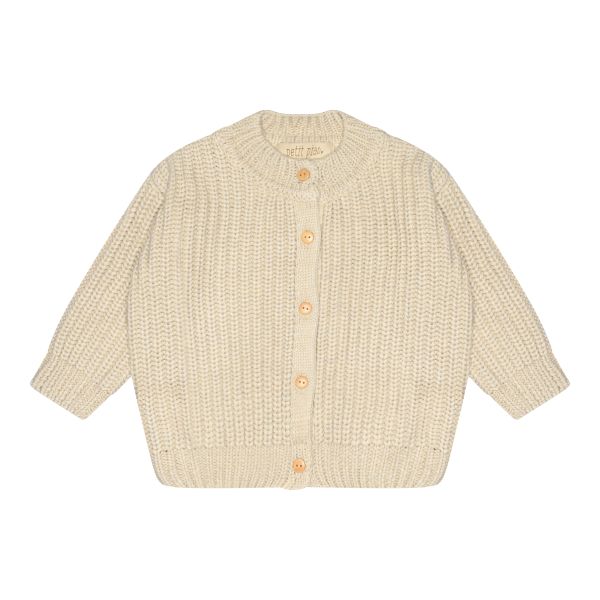 PETIT PIAO - CARDIGAN KNIT CHUNKY OFFWHITE