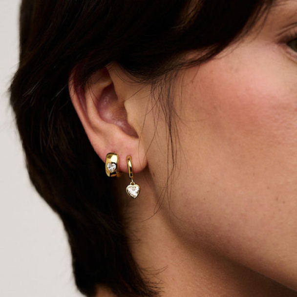 ORELIA Crystal Heart Hoop - Image 2