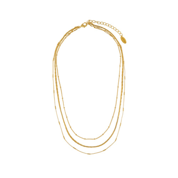 ORELIA Satellite&Link 3-Row Necklace - Image 2