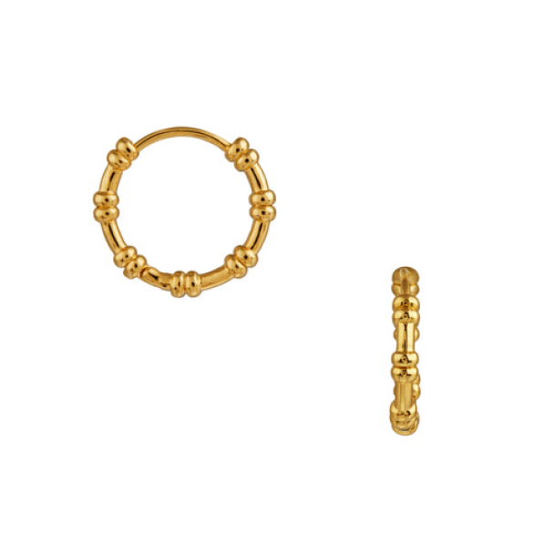 ORELIA Chain Inlayed Oval Hoop - Image 1