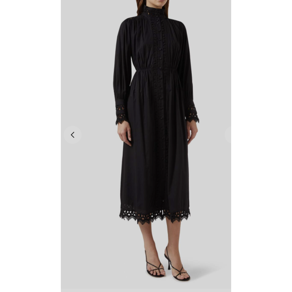 Trima Long Shirt Dress - Black