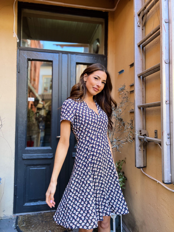 Spring 50s Dress - Petite Blue  - Image 4