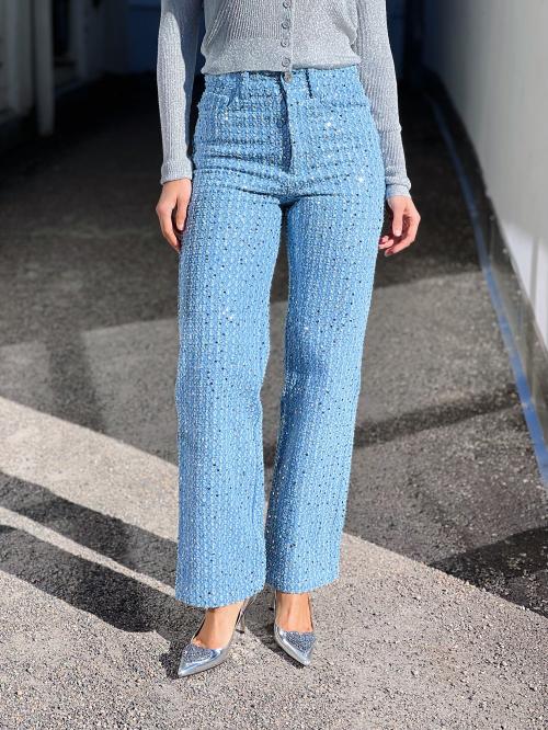 Sequin Twill Pants 