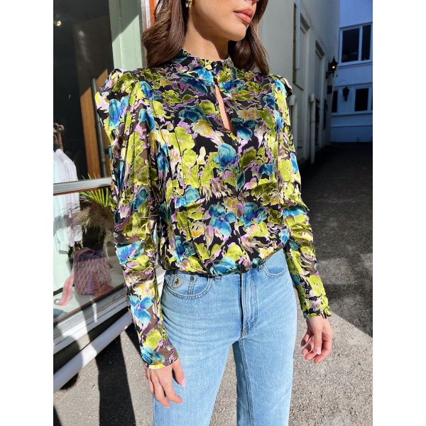 Floria Blouse - Blue Green Multi 