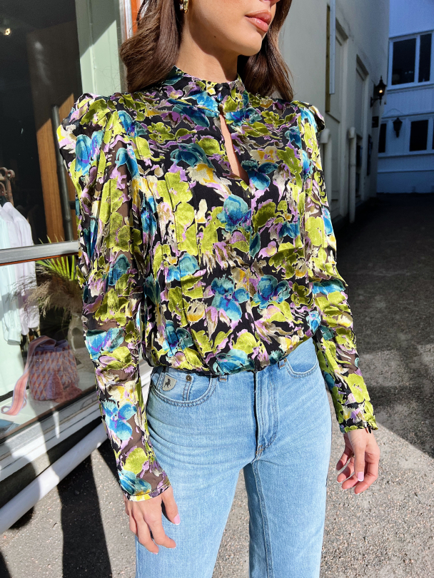 Floria Blouse - Blue Green Multi  - Image 1