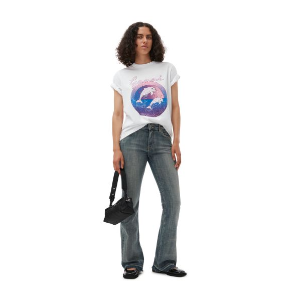 T3468 BASIC JERSEY DOLPHIN RELAXED T-SHIRT