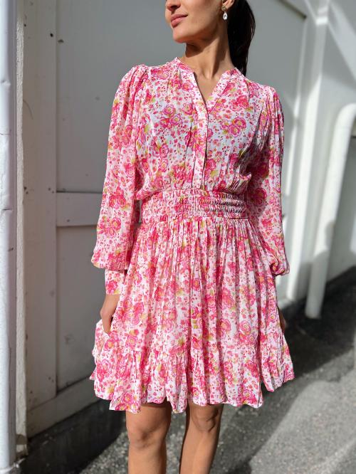 Georgette  Mini Dress - Pink Blossom 