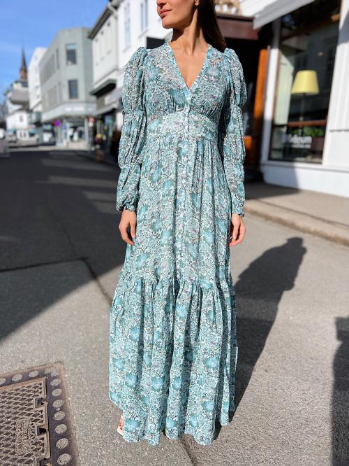 Georgette Maxi Dress - Blue Birds 