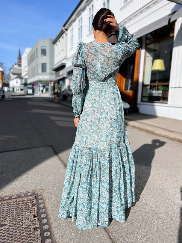 Georgette Maxi Dress - Blue Birds  - Image 6