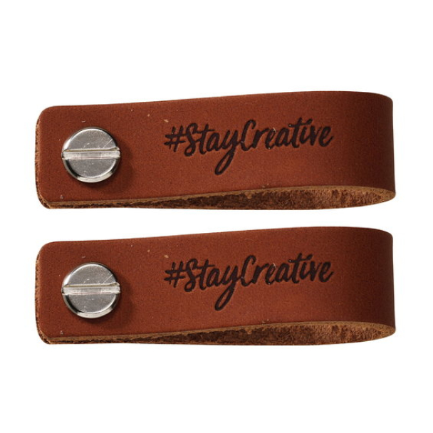 Lærmerkelapp med skrunagle - brun