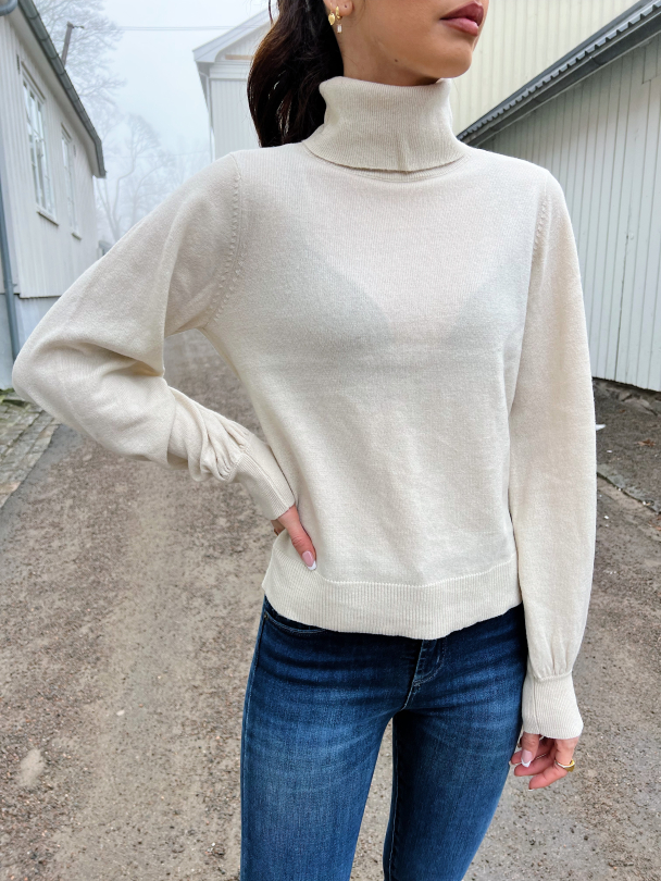 Hug Cashmere Knit Rollneck - Birch - Image 1