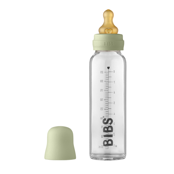 BIBS | Baby Glass Bottle 225 ml Complete - Sage