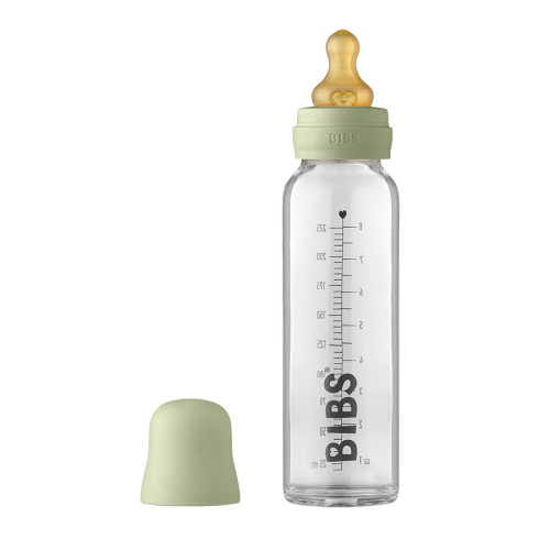 BIBS - BABY GLASS BOTTLE 225 ML COMPLETE SAGE