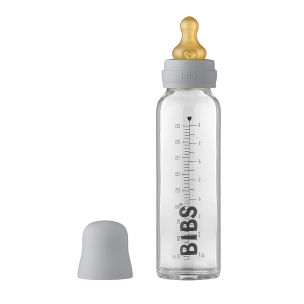 BIBS | Baby Glass Bottle 225 ml Complete - Cloud