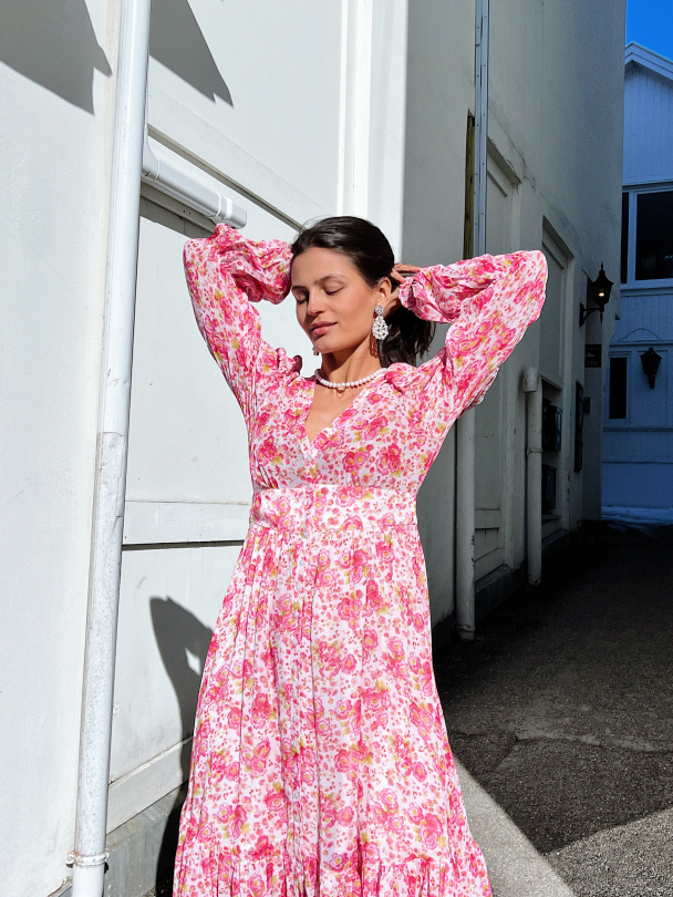 Georgette Maxi Dress - Pink Blossom - Image 5