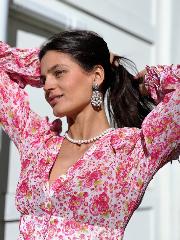 Georgette Maxi Dress - Pink Blossom - Image 7