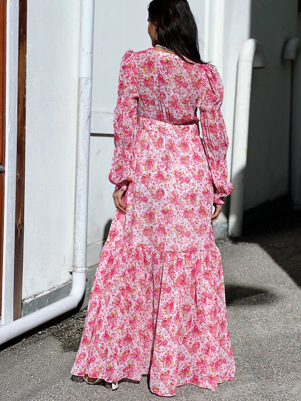 Georgette Maxi Dress - Pink Blossom - Image 8
