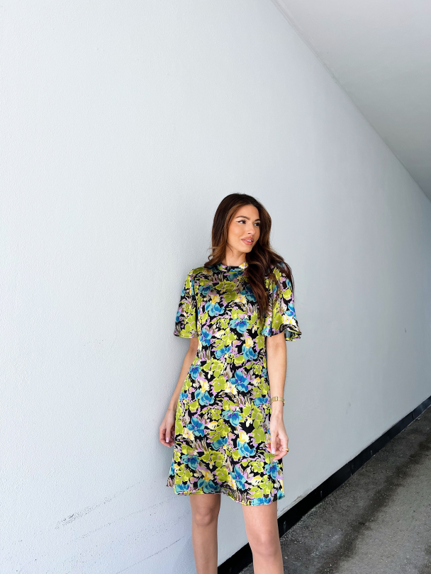 Floria Dress - Blue Green Multi - Image 8