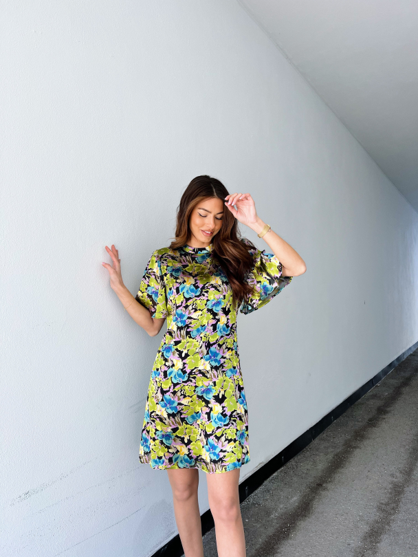 Floria Dress - Blue Green Multi - Image 9