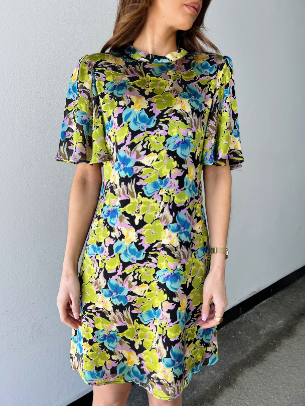 Floria Dress - Blue Green Multi - Image 1