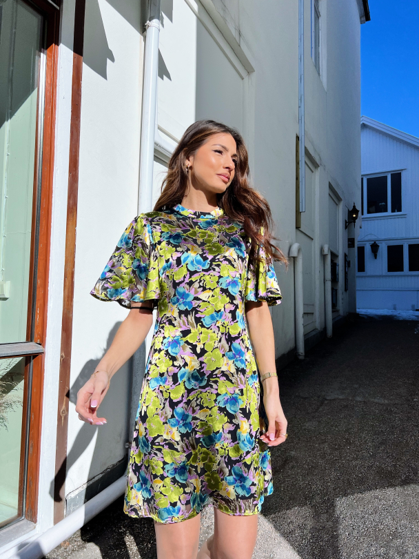 Floria Dress - Blue Green Multi - Image 11