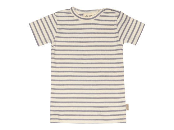 Petit Piao - T-skjorte Modal Striped, Dusty Lavender/Offwhite
